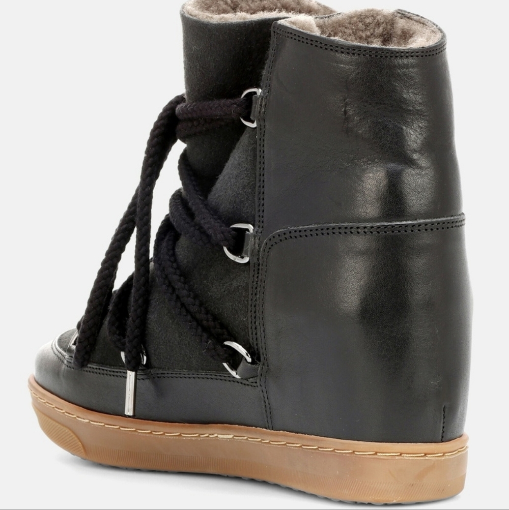 Isabel Marant - Nowles shearling-trimmed leather ankle boot Great in Snow - Picture 3 of 7